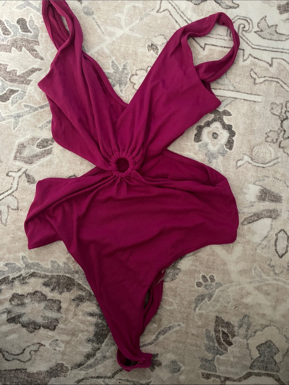 wild fable Deep Berry Pink Ring-Front Bodysuit